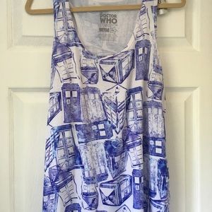 Dr Who Tardis loose tank top. Size XL